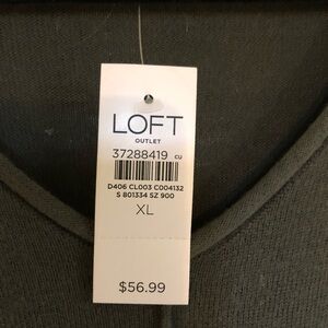 LOFT Olive V-Neck Sweater